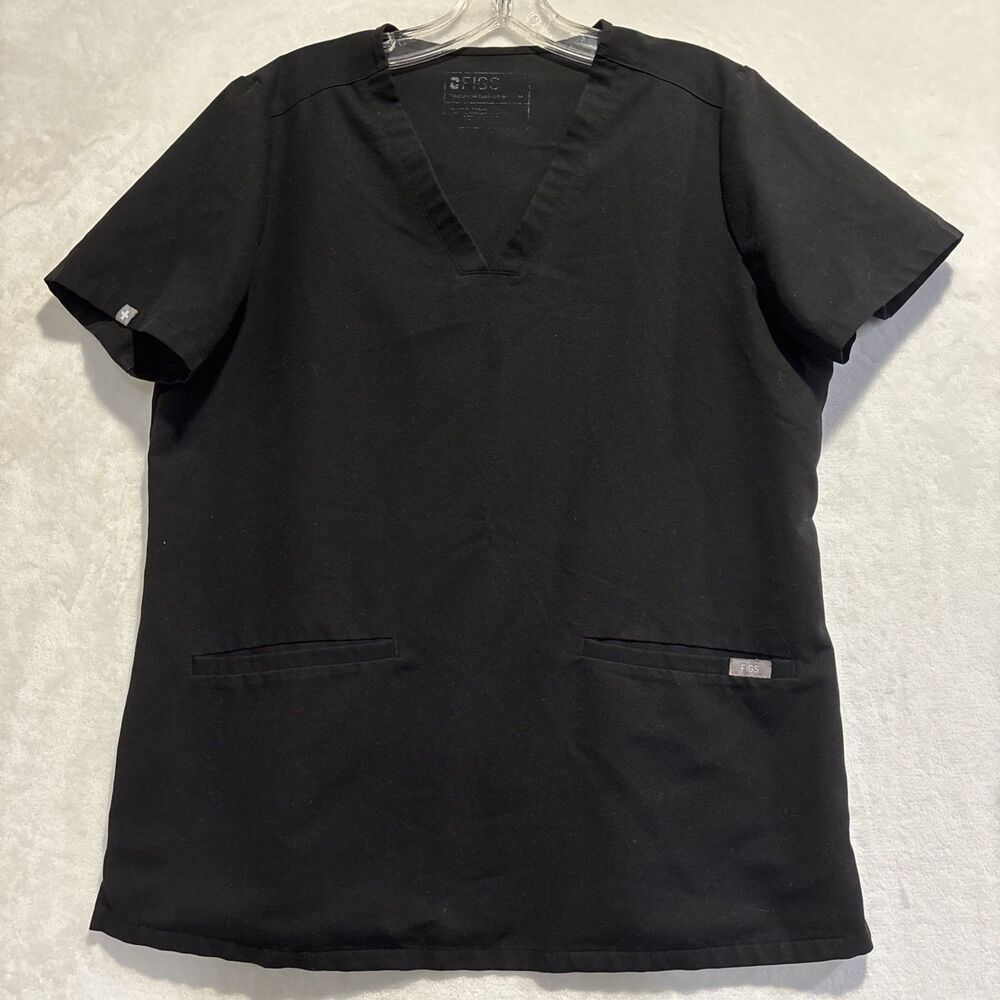 Figs Scrub Top Women's Size XL? Black Casma Three-Pocket Technical Collection
